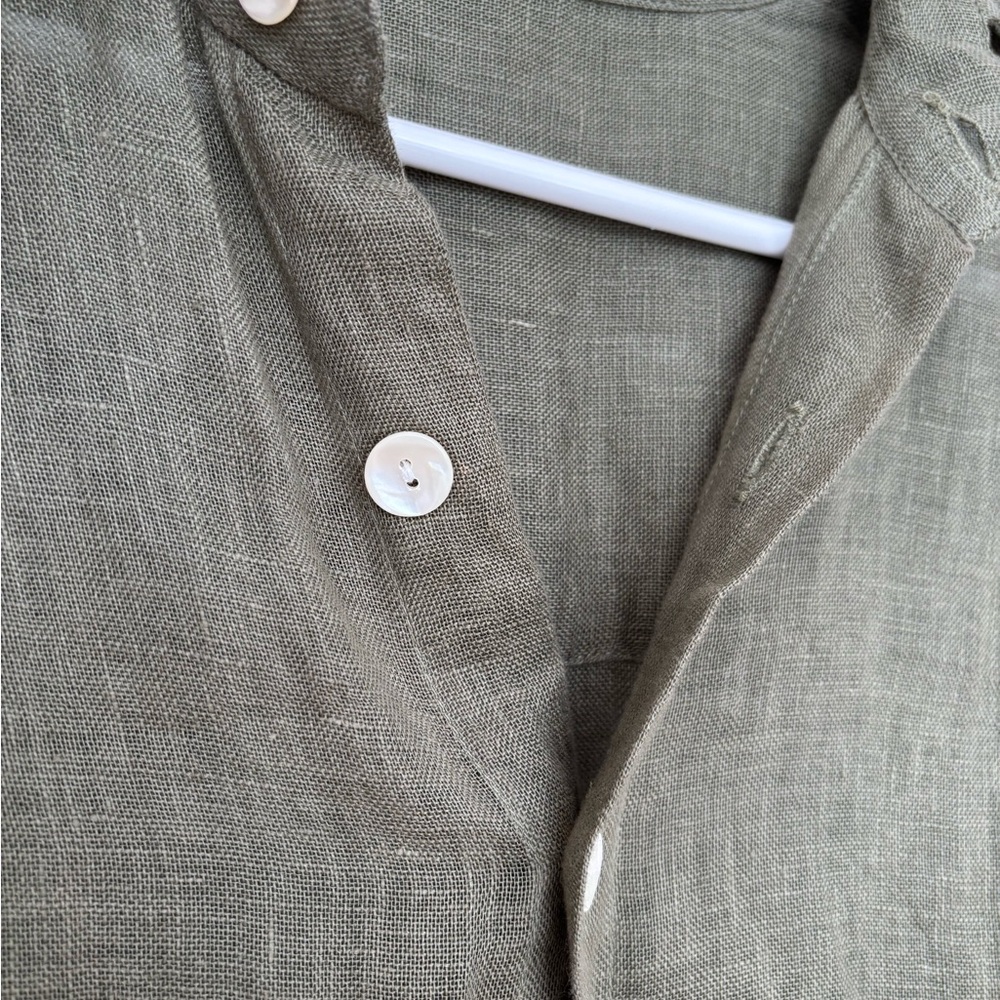 Vitamin A Playa Linen Boyfriend Shirt Swimsuit Cover Up - Picture 7 of 7